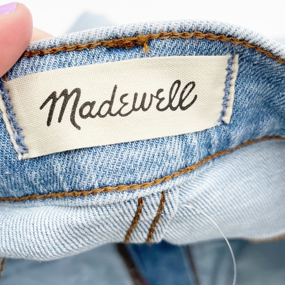 NEW Madewell High-Rise Denim Shorts in Littleton Wash Cutoff Hems Stretch NF031 - Picture 3 of 6